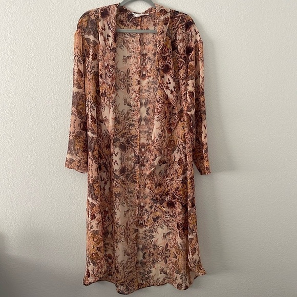 BCBGeneration Sheer Floral Kaftan Cover Up - Picture 1 of 8